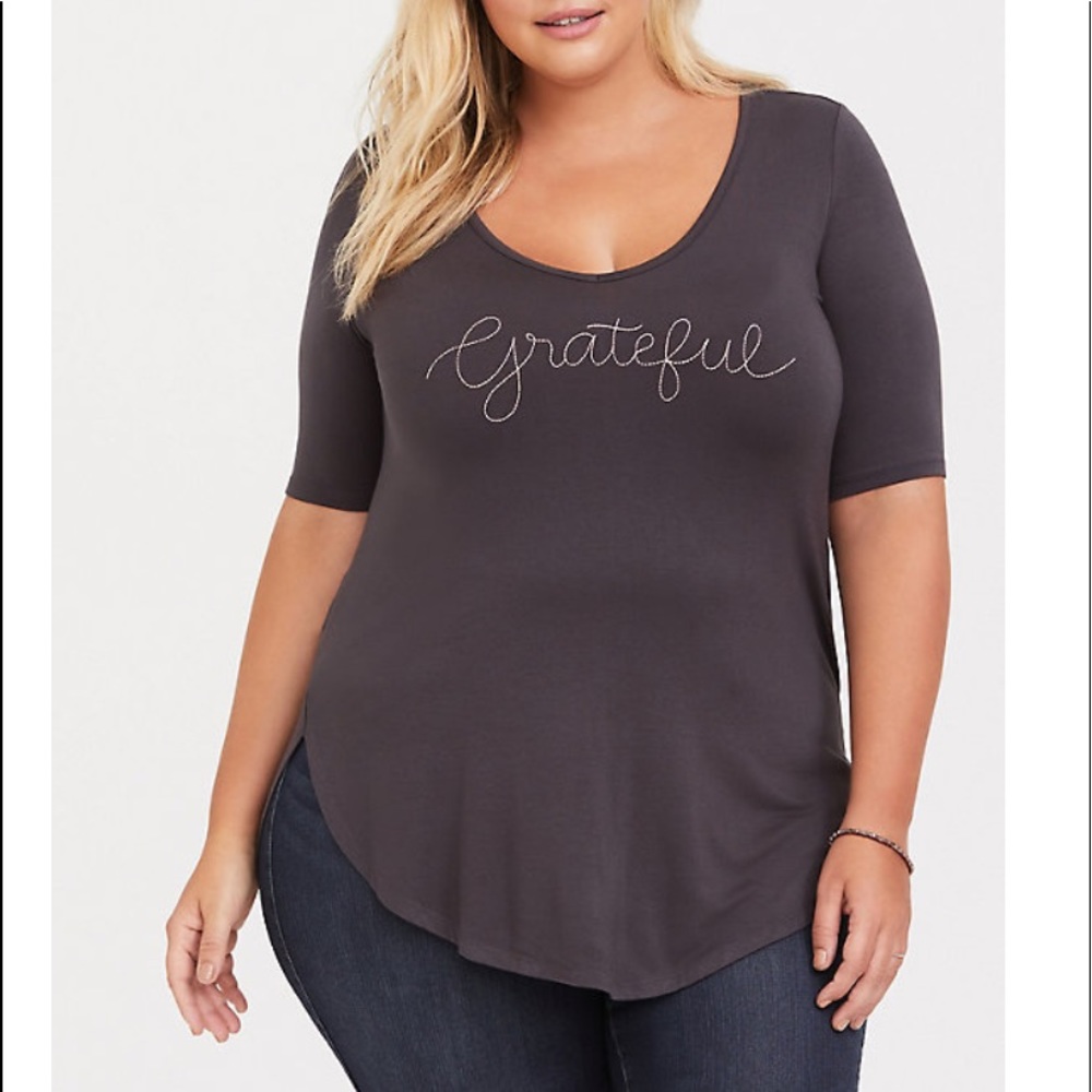 Torrid super soft “grateful” tunic
